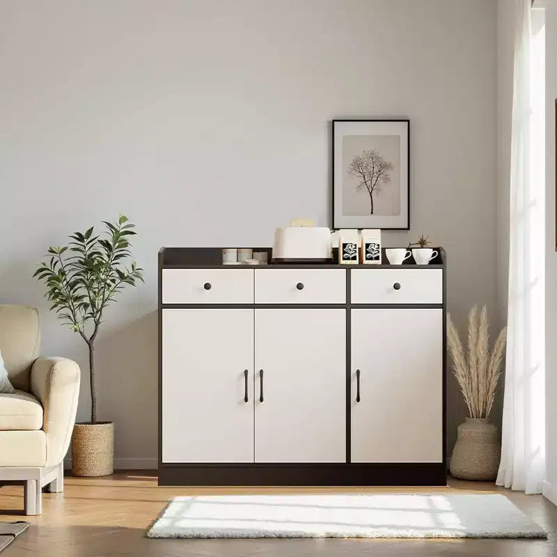 Modern Sideboard Buffet Cabinet with Drawers & Shelves, 47 Inch Storage Cupboard for Dining Room Kitchen Living Room Entryway