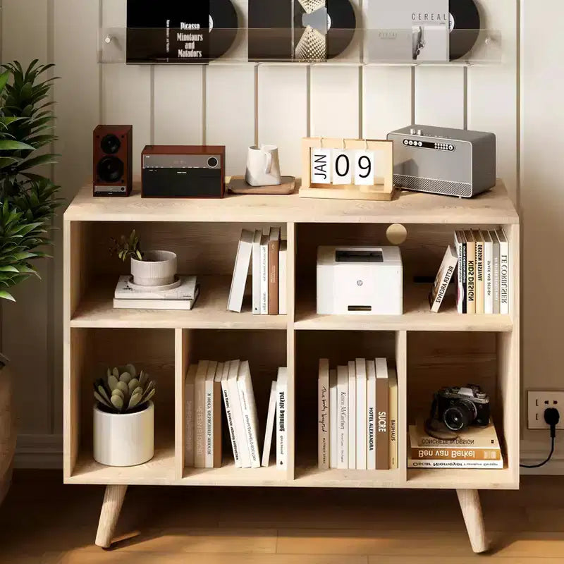 Meuble Platine Vinyle avec Rangement, Bibliothèque Décorative de 100 cm pour Platine Vinyle, Peut Contenir Jusqu'à 350 Albums, Meuble de Salon