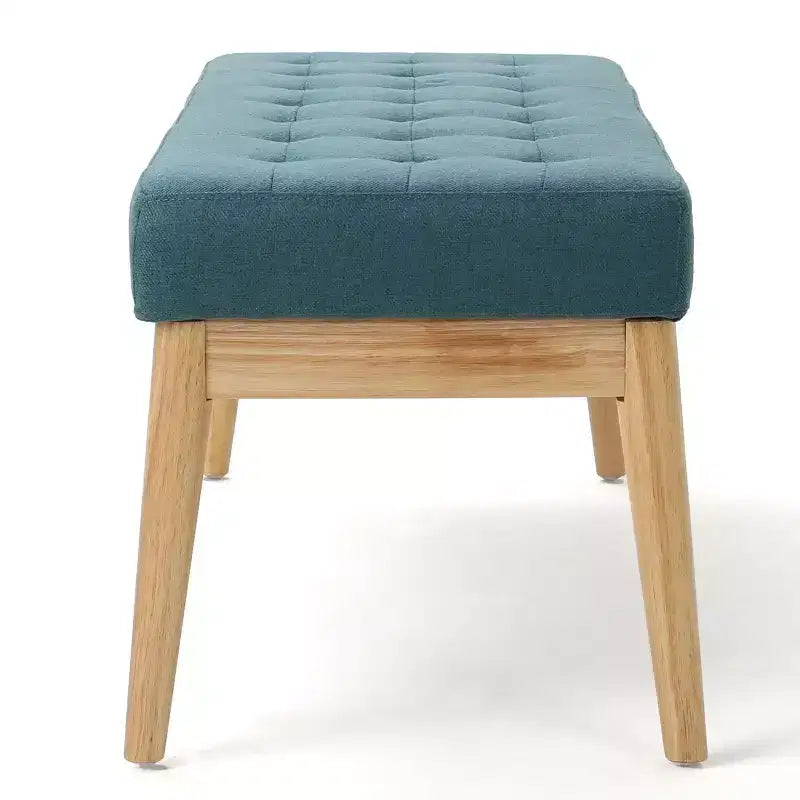 Banc d'entrée moderne Okak avec cadre en bois, pouf repose-pieds avec siège rembourré, banc de bout de lit pour salon, chambre à coucher