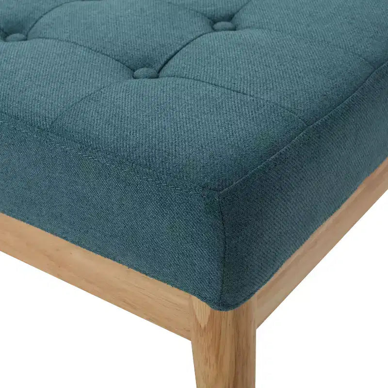 Banc d'entrée moderne Okak avec cadre en bois, pouf repose-pieds avec siège rembourré, banc de bout de lit pour salon, chambre à coucher