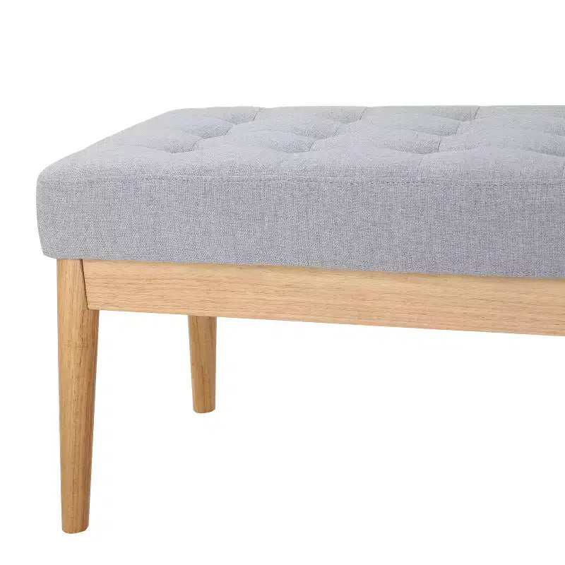 Banc d'entrée moderne Okak avec cadre en bois, pouf repose-pieds avec siège rembourré, banc de bout de lit pour salon, chambre à coucher