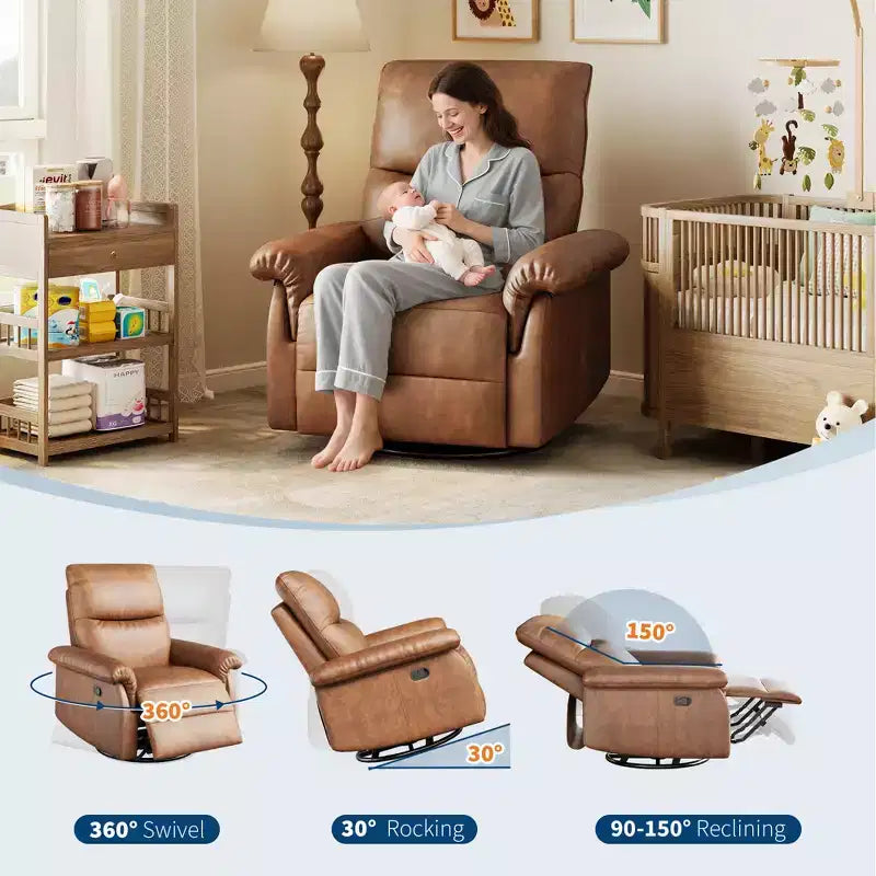 Fauteuil inclinable, pivotant et à bascule, planeur à bascule à siège profond, pour salon, chambre à coucher