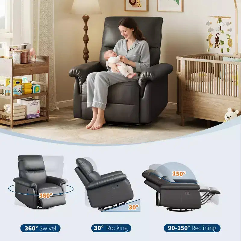 Fauteuil inclinable, pivotant et à bascule, planeur à bascule à siège profond, pour salon, chambre à coucher