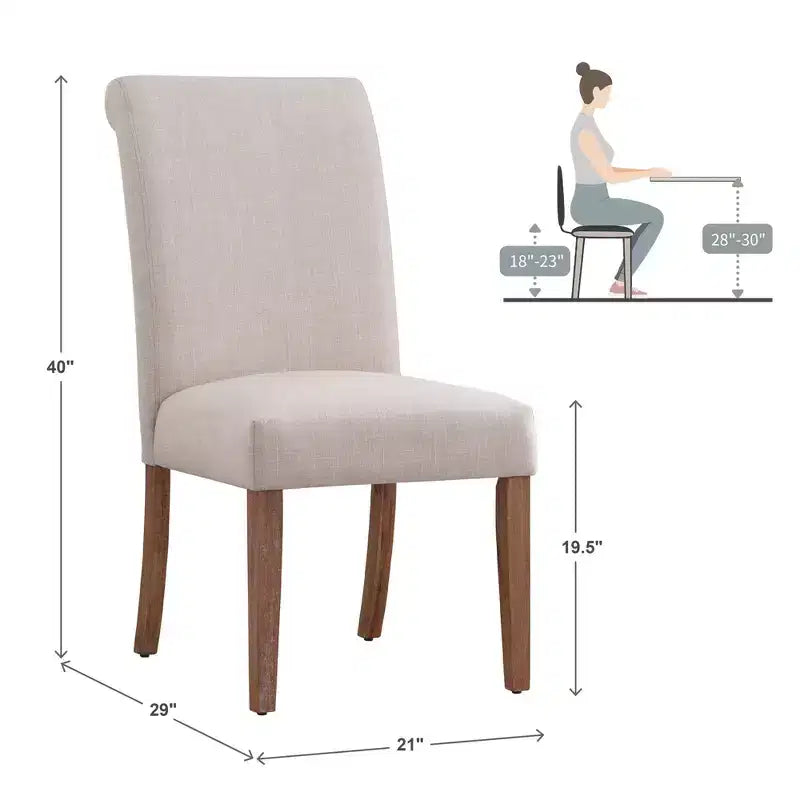 Chaises à dossier roulé déhoussables