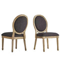 Aramis Round Linen and Wood Dining Chairs (Set of 2) - iNSPIREQ