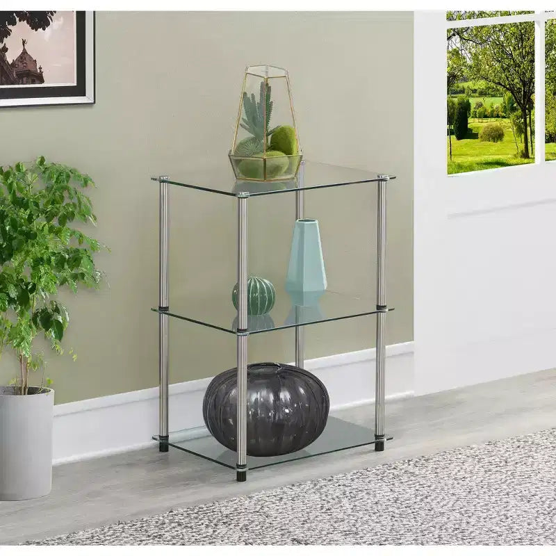 Dessus de table basse rectangulaire en verre