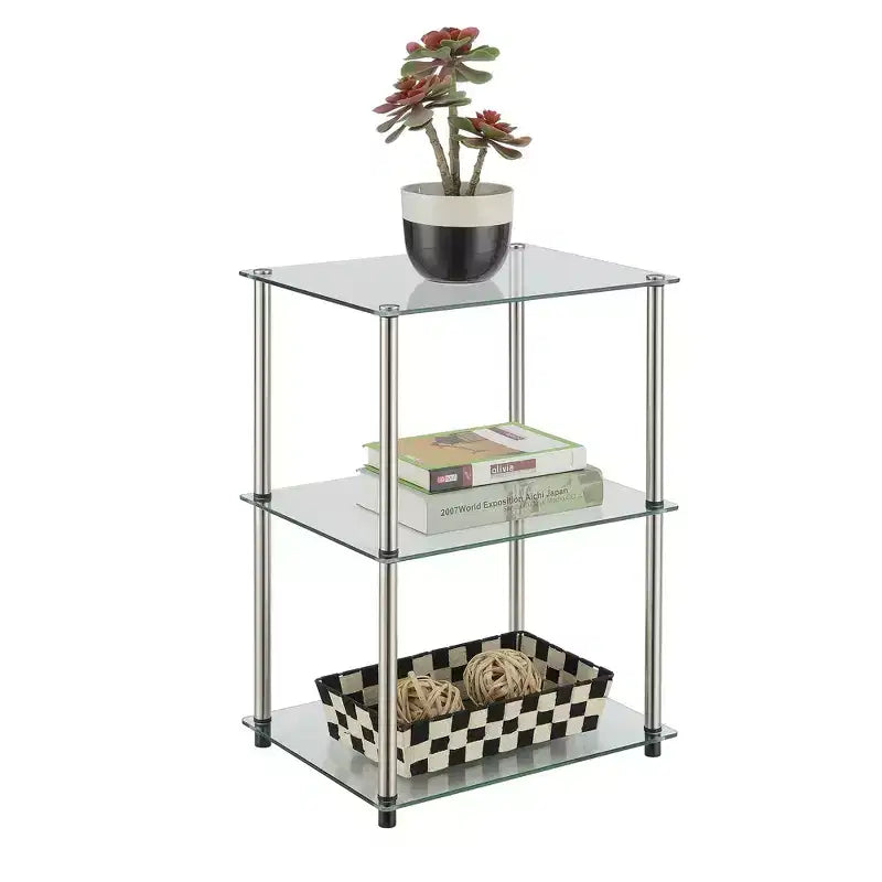 Dessus de table basse rectangulaire en verre