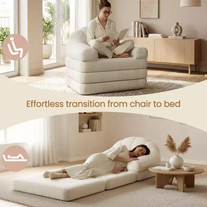 Canapé-lit pliant 2-en-1, fauteuil-lit pliable pour salon, chambre à coucher