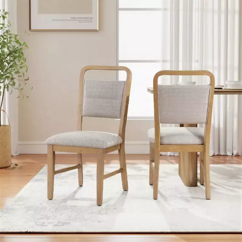 Chaises de salle à manger avec cadre en bois massif