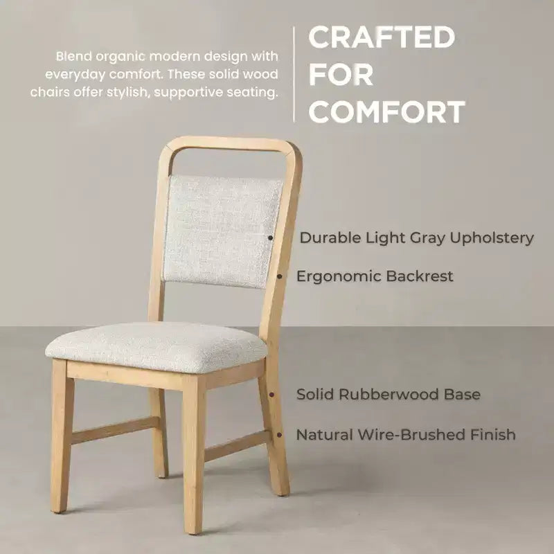 Chaises de salle à manger avec cadre en bois massif