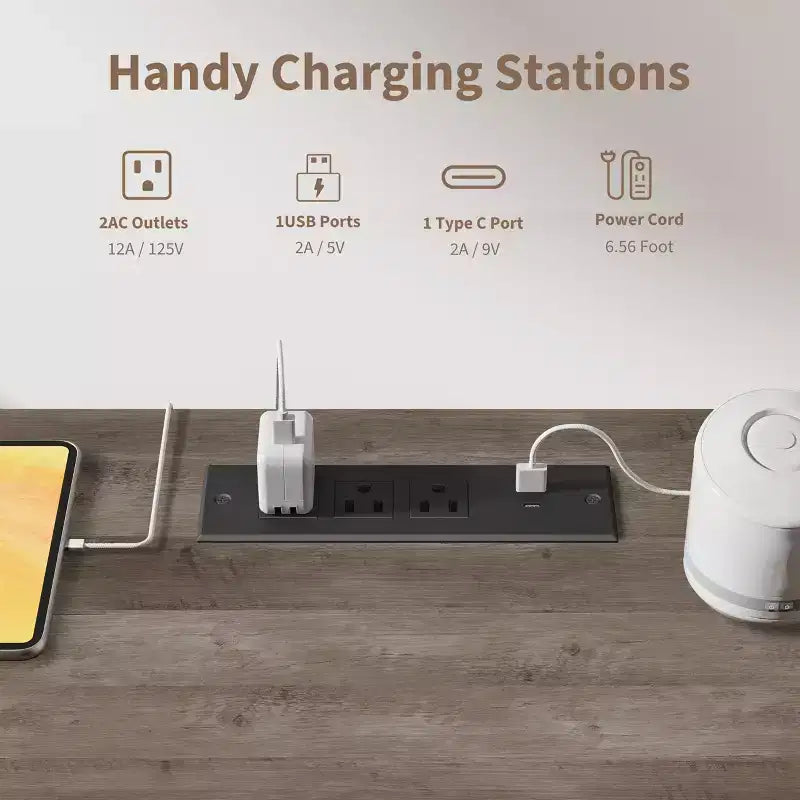 Bureau de télétravail cannelé de 137 cm avec tiroirs et chargement USB intégré, bureau d'écriture moderne pour salle d'étude