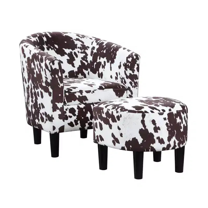 Fauteuil d'appoint avec pouf