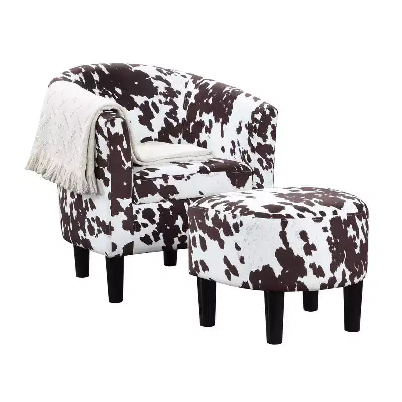 Fauteuil d'appoint avec pouf