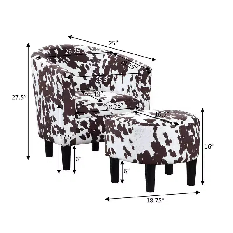 Fauteuil d'appoint avec pouf