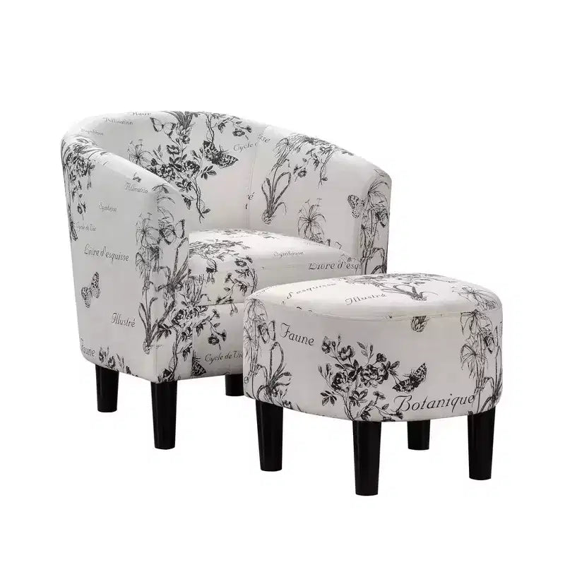 Fauteuil d'appoint avec pouf