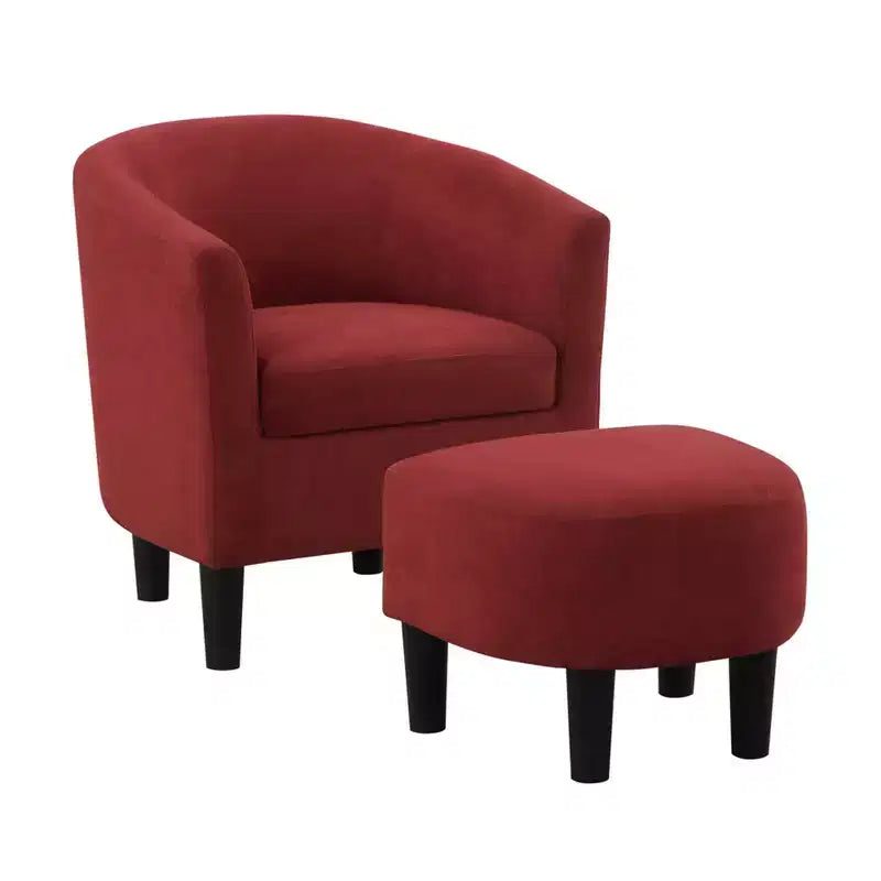 Fauteuil d'appoint avec pouf