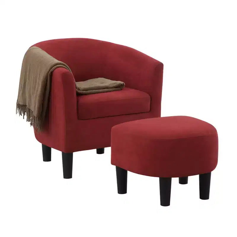 Fauteuil d'appoint avec pouf