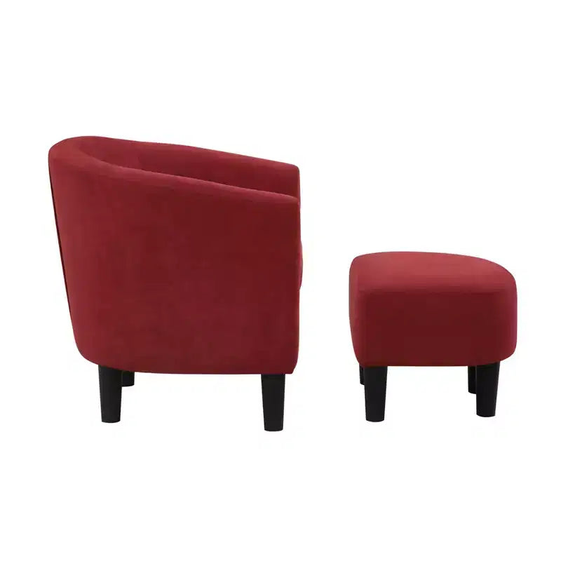 Fauteuil d'appoint avec pouf