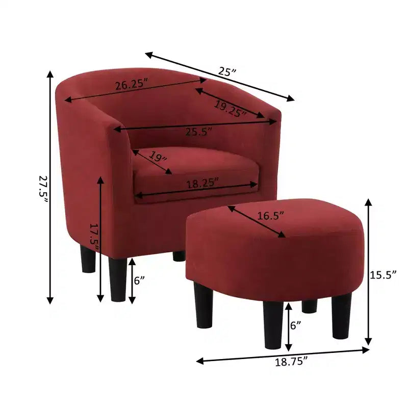 Fauteuil d'appoint avec pouf