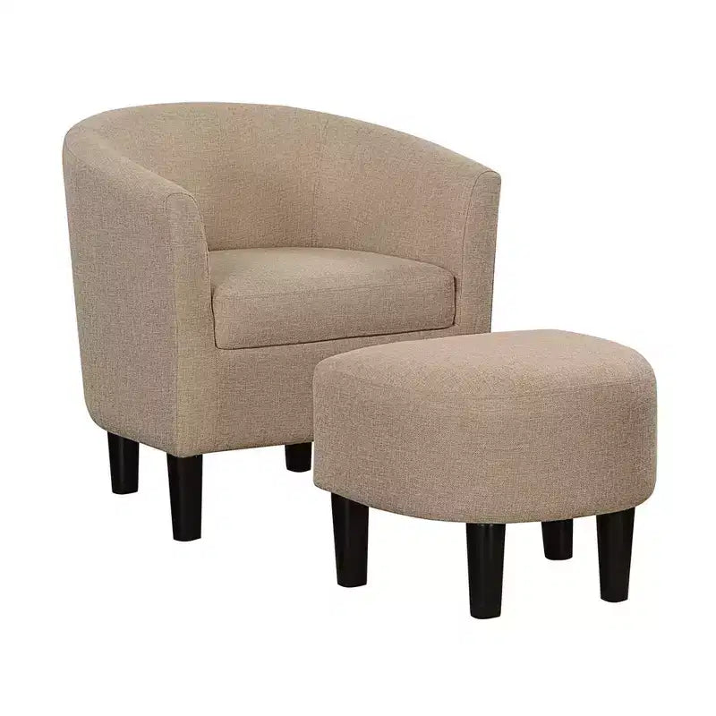 Fauteuil d'appoint avec pouf