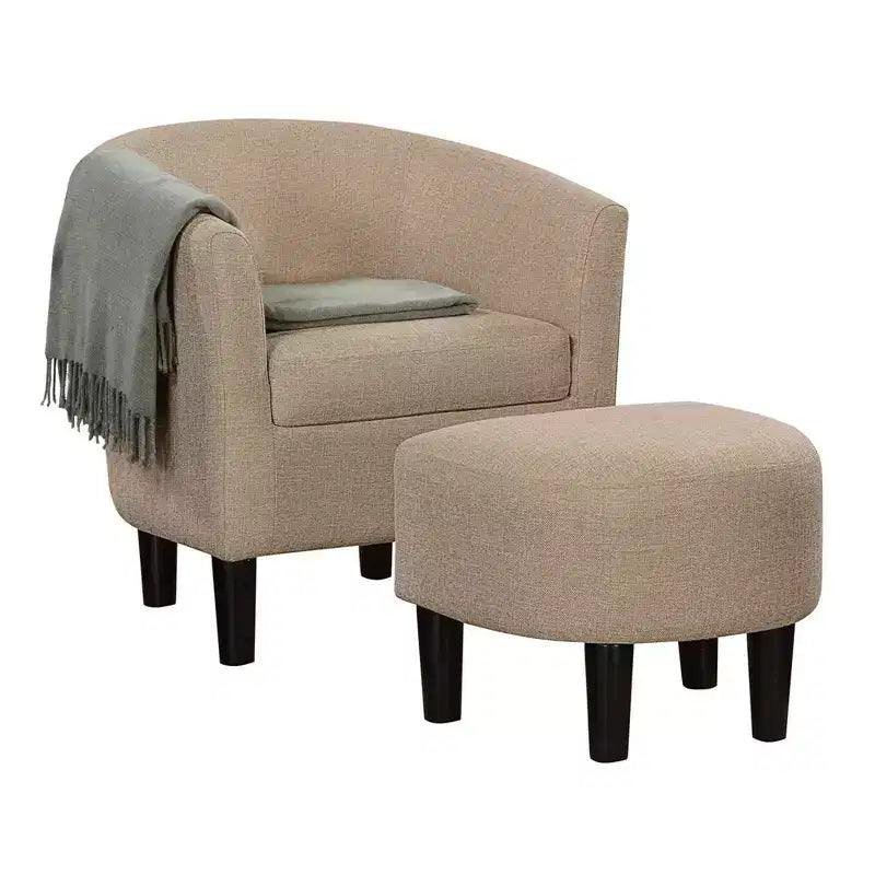 Fauteuil d'appoint avec pouf