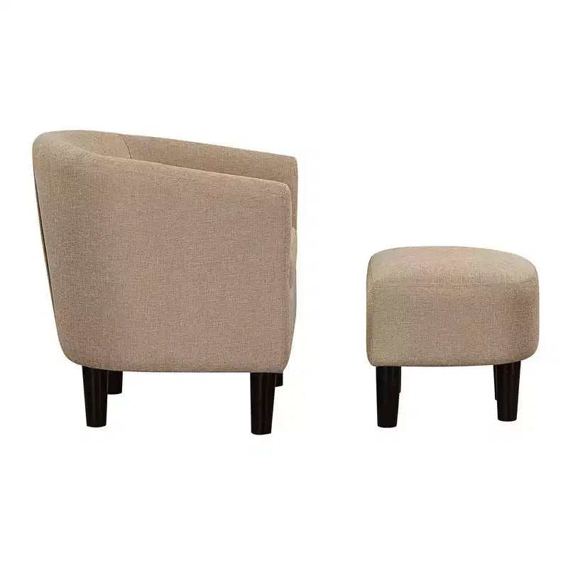 Fauteuil d'appoint avec pouf