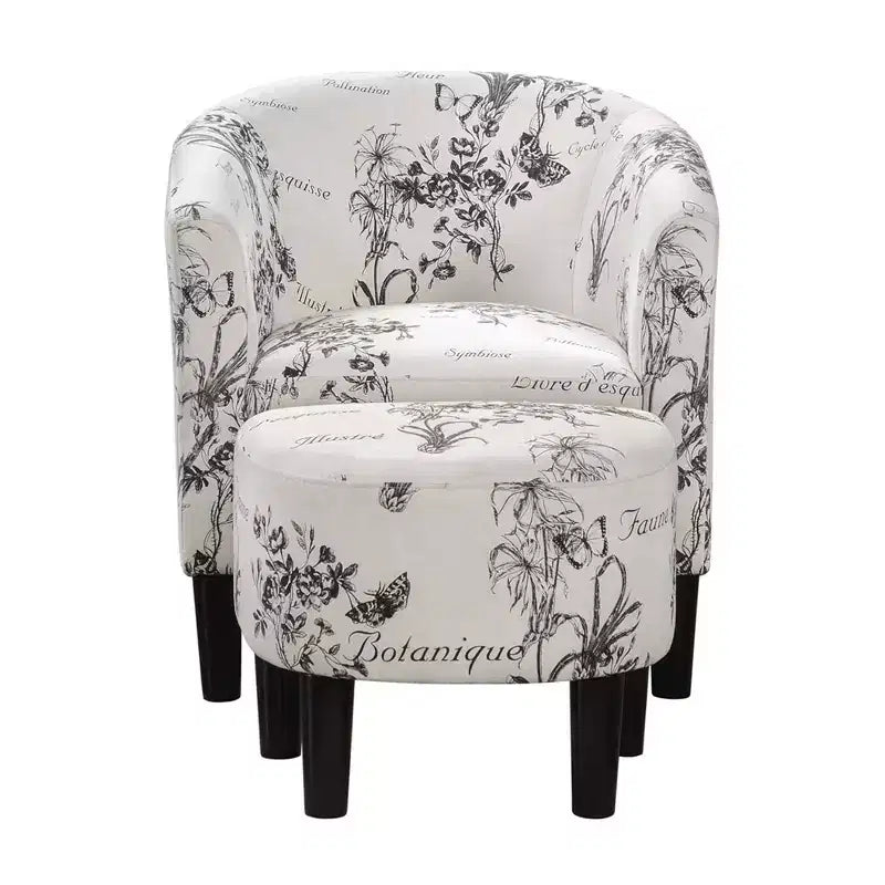 Fauteuil d'appoint avec pouf