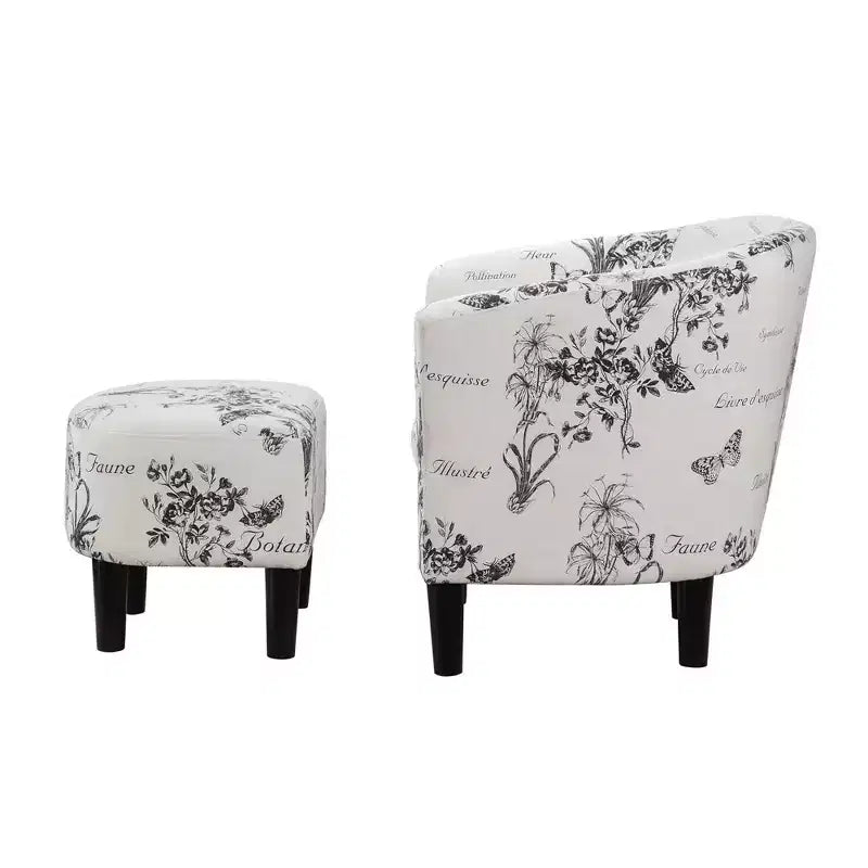 Fauteuil d'appoint avec pouf
