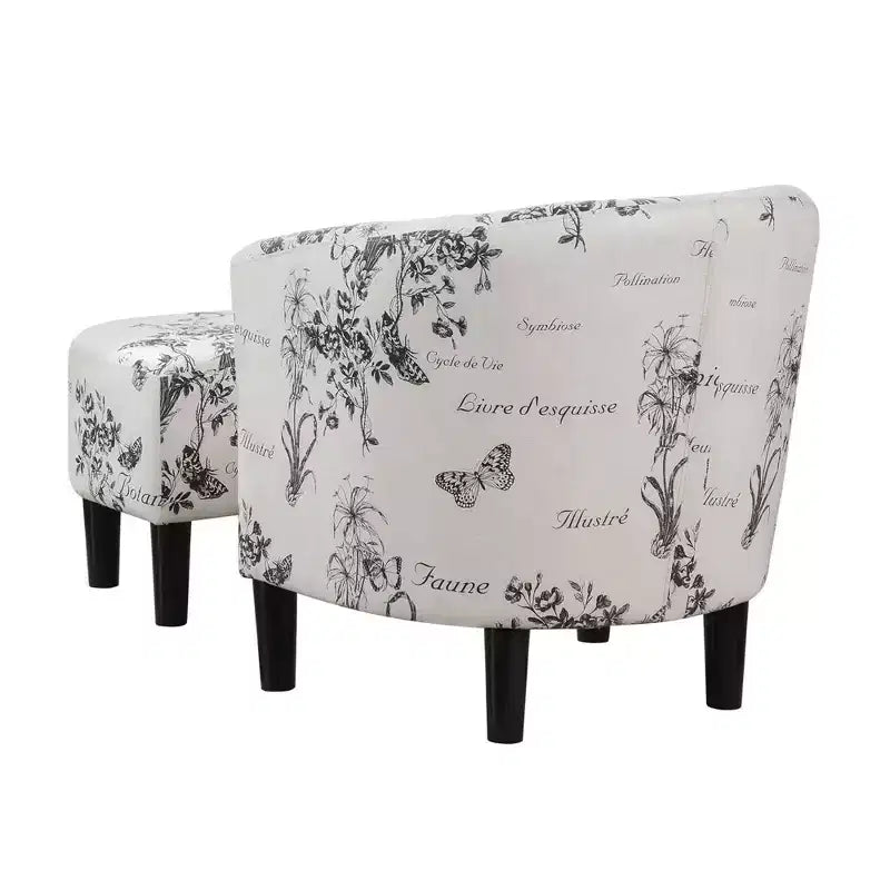 Fauteuil d'appoint avec pouf