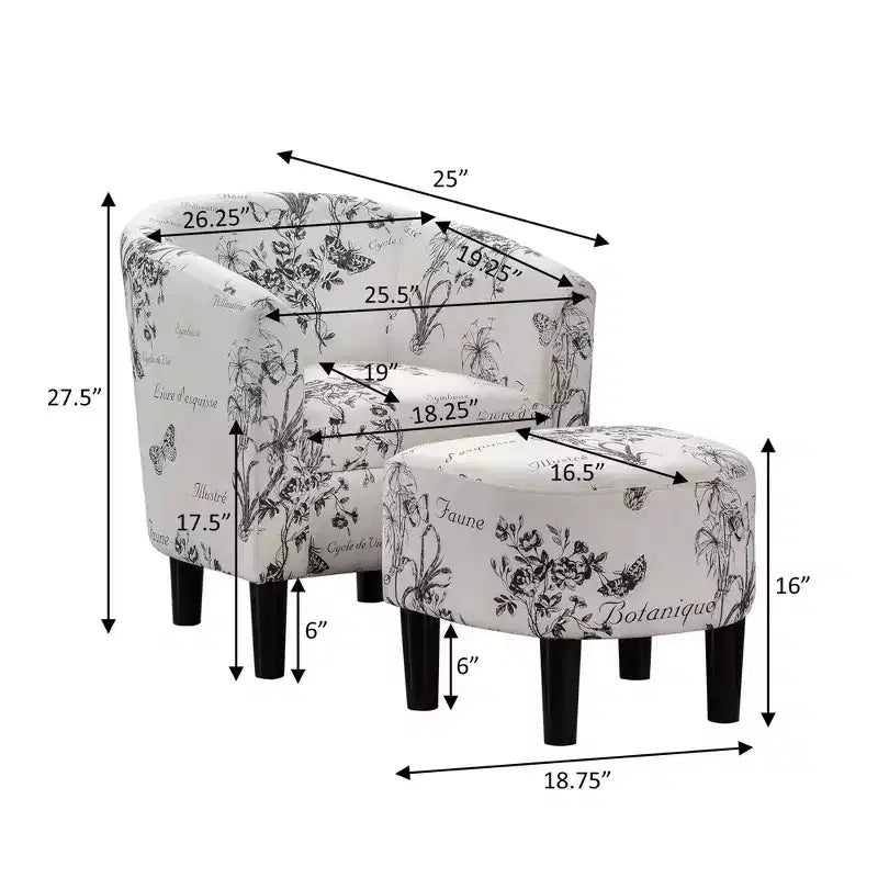 Fauteuil d'appoint avec pouf