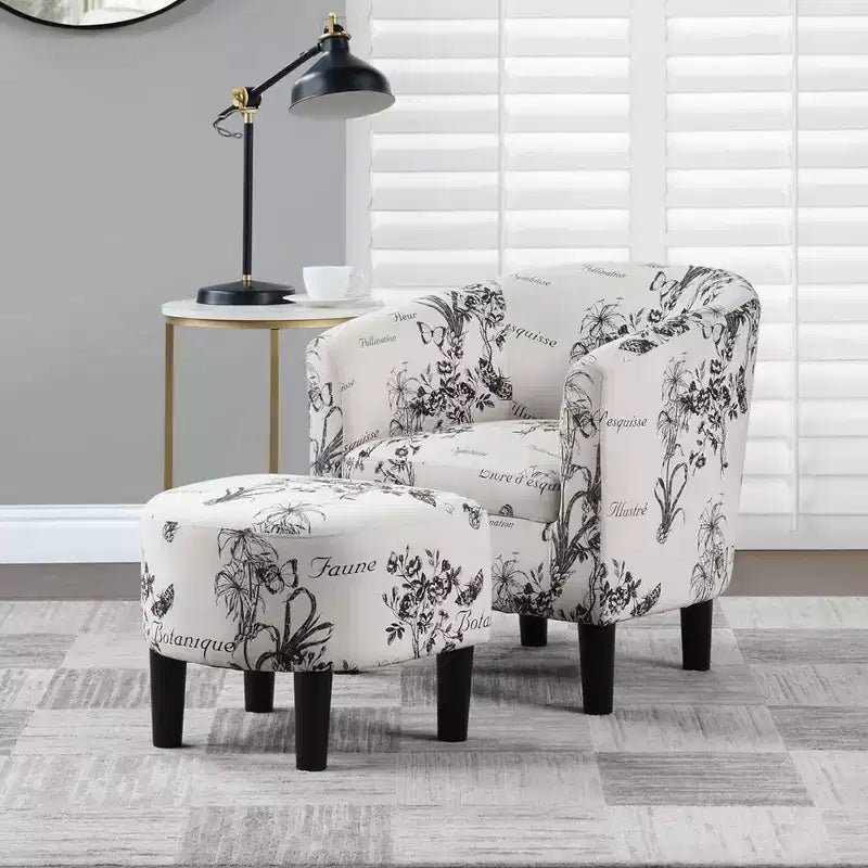 Breighton Home Take a Seat Churchill Accent Chair with Ottoman