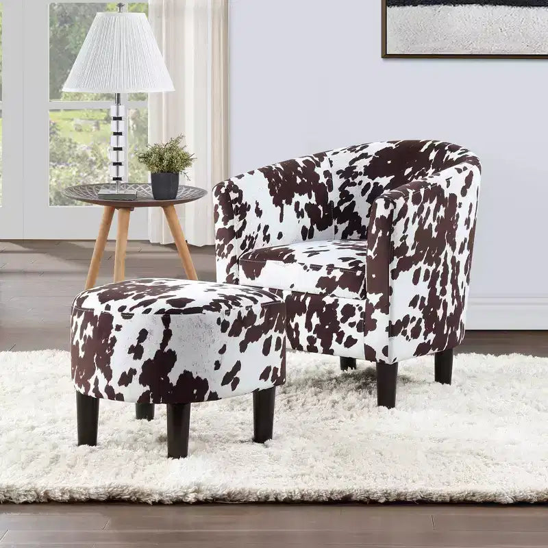 Fauteuil d'appoint avec pouf