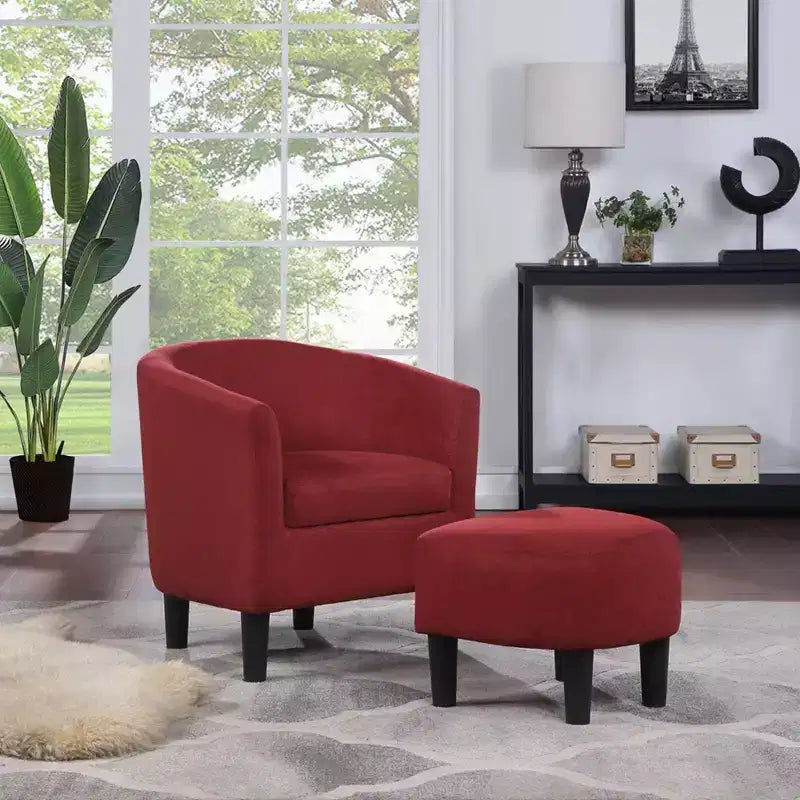 Fauteuil d'appoint avec pouf