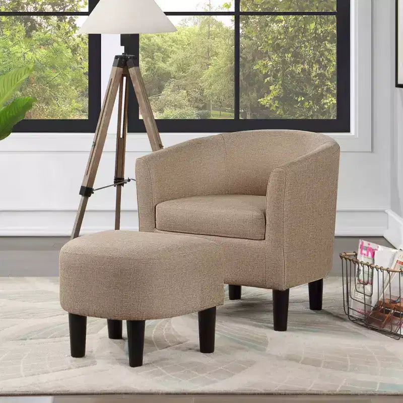 Fauteuil d'appoint avec pouf