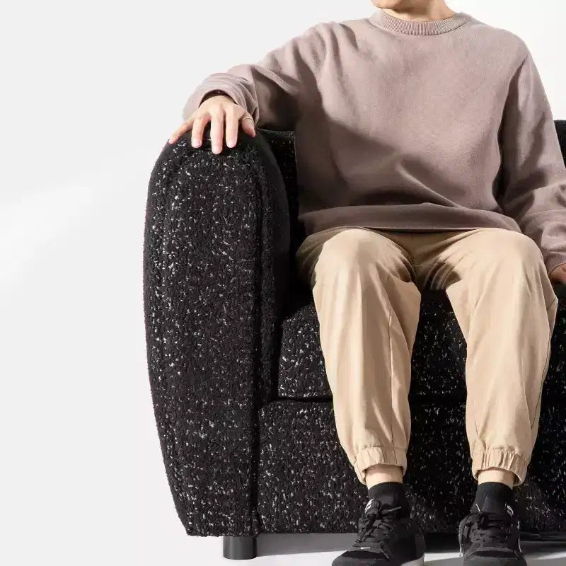 Fauteuil d'appoint profond contemporain en tissu bouclé