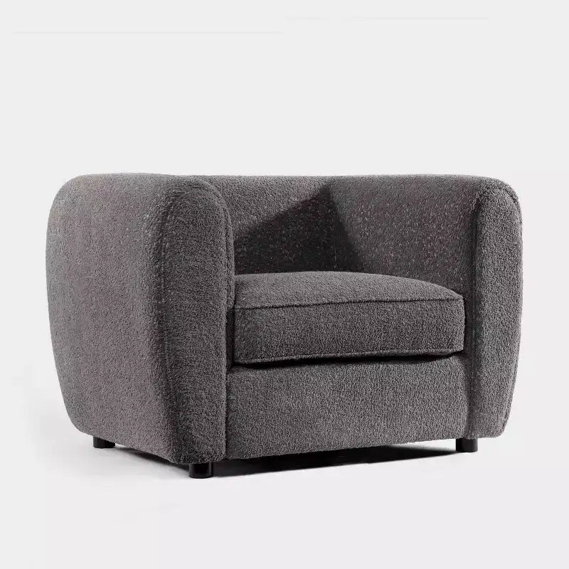 Fauteuil d'appoint profond contemporain en tissu bouclé