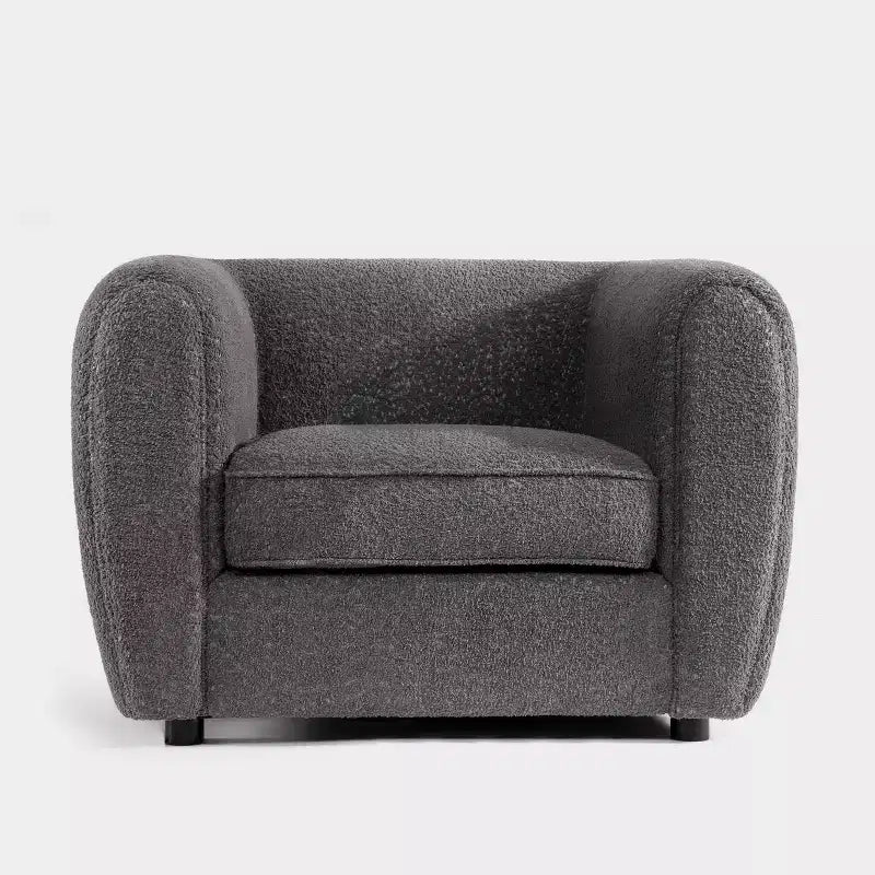 Fauteuil d'appoint profond contemporain en tissu bouclé