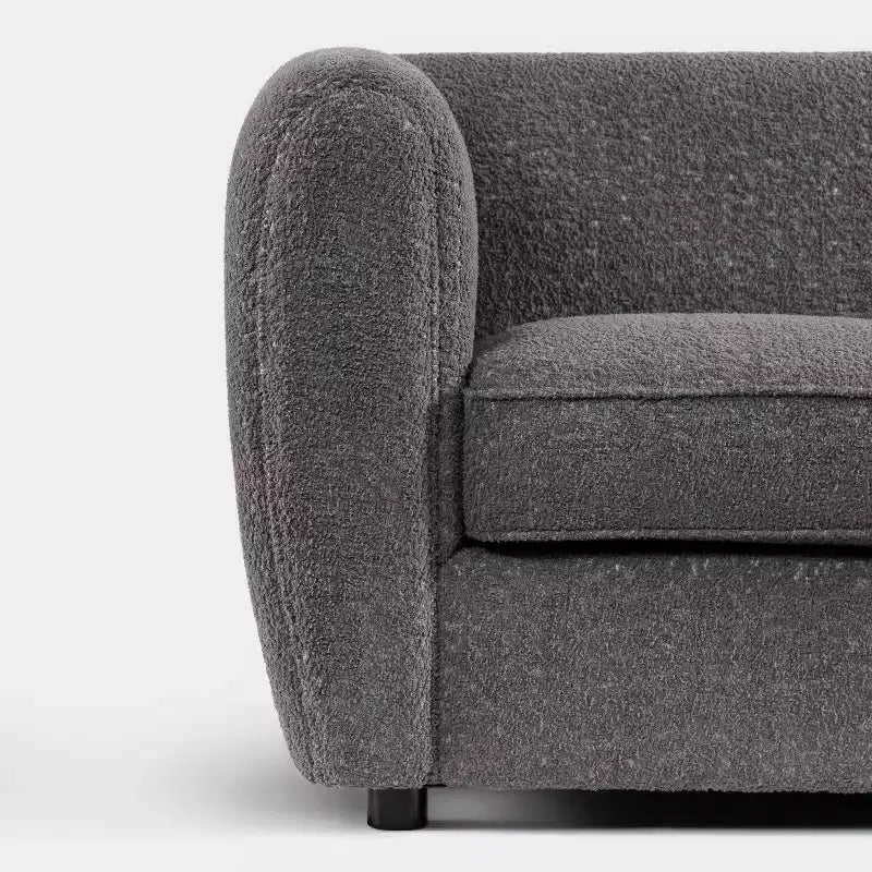 Fauteuil d'appoint profond contemporain en tissu bouclé