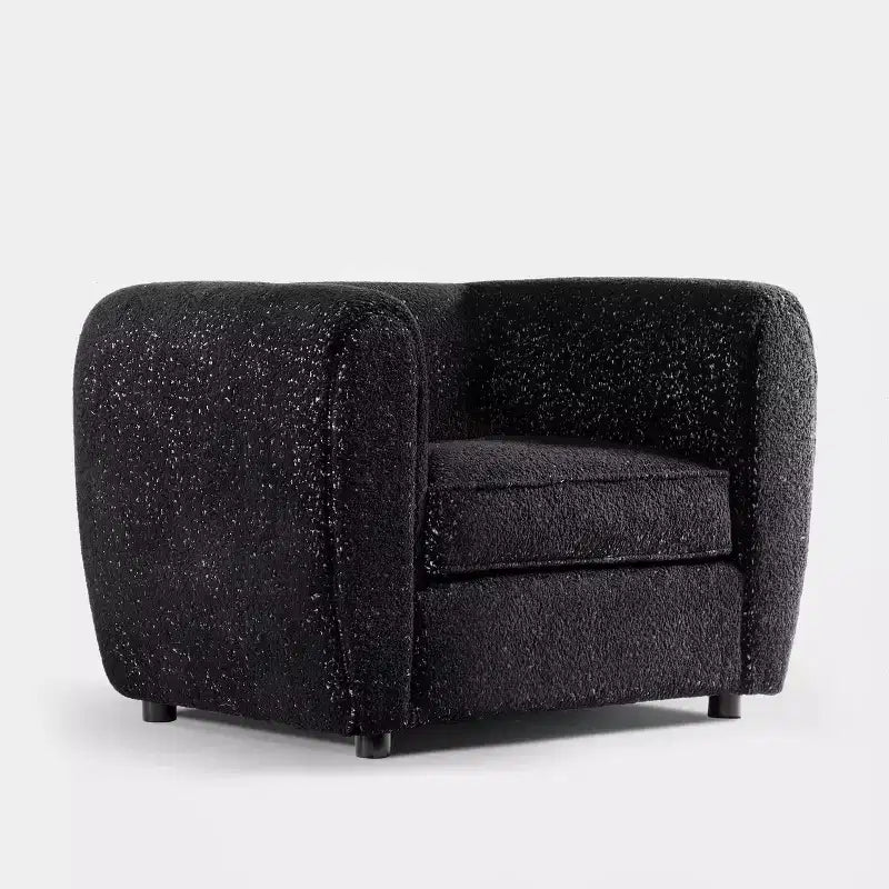 Fauteuil d'appoint profond contemporain en tissu bouclé