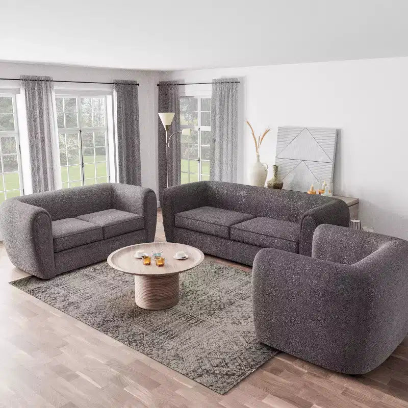 Fauteuil d'appoint profond contemporain en tissu bouclé