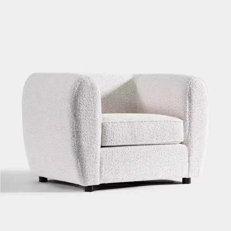 Fauteuil d'appoint profond contemporain en tissu bouclé