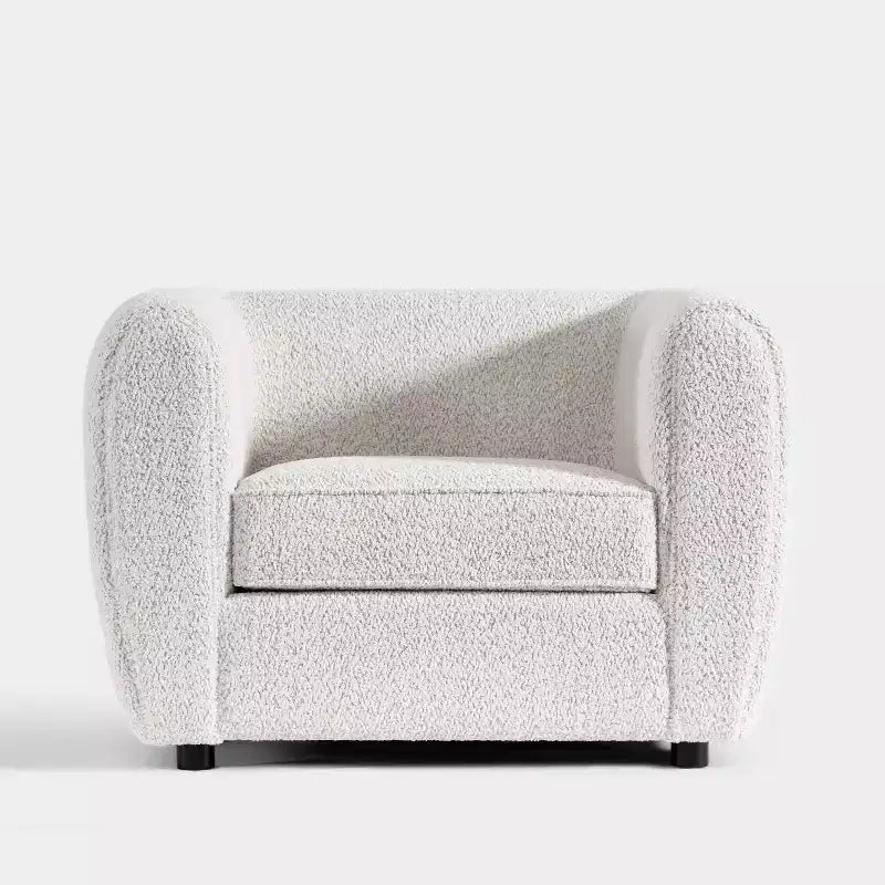 Fauteuil d'appoint profond contemporain en tissu bouclé