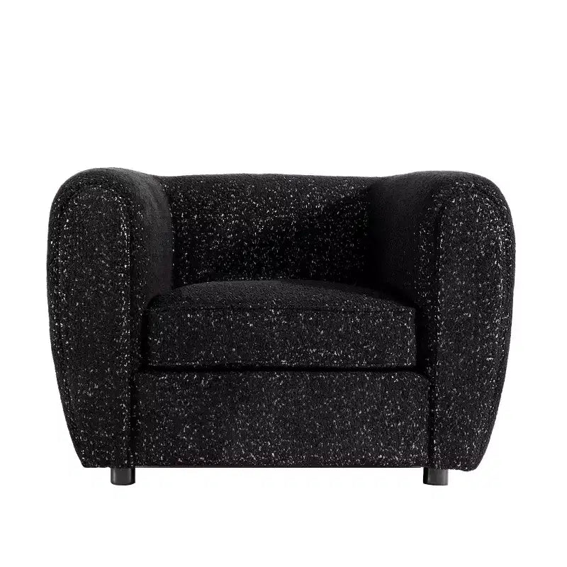 Fauteuil d'appoint profond contemporain en tissu bouclé