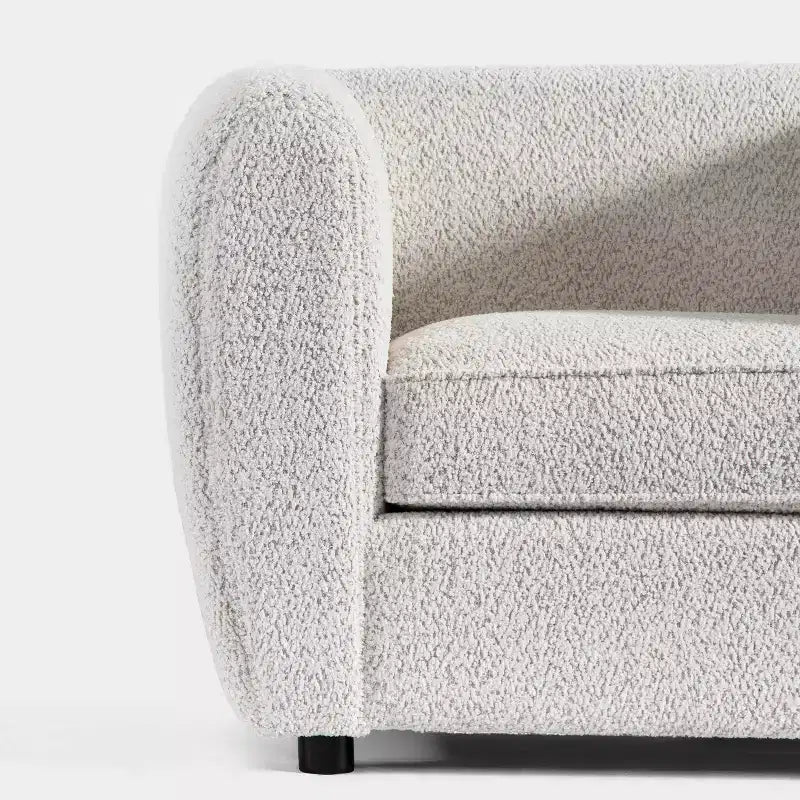 Fauteuil d'appoint profond contemporain en tissu bouclé