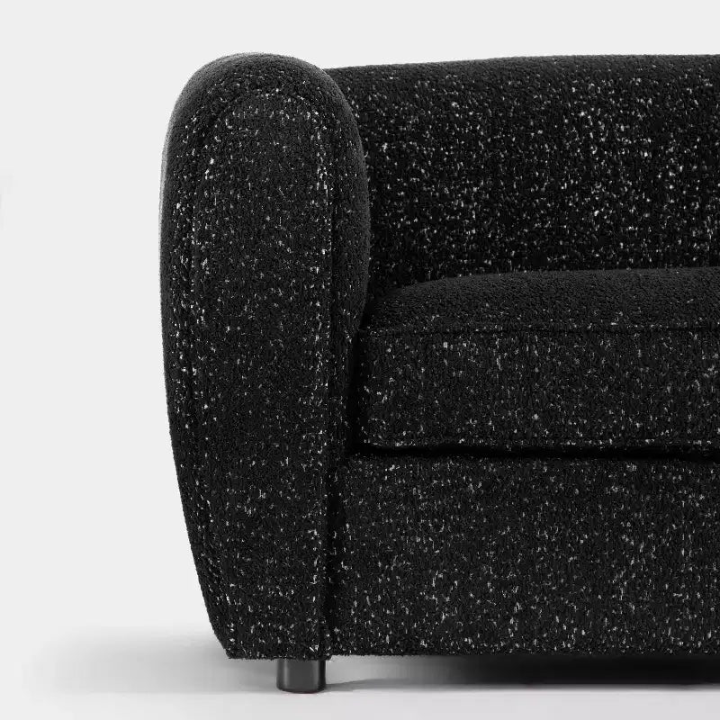 Fauteuil d'appoint profond contemporain en tissu bouclé