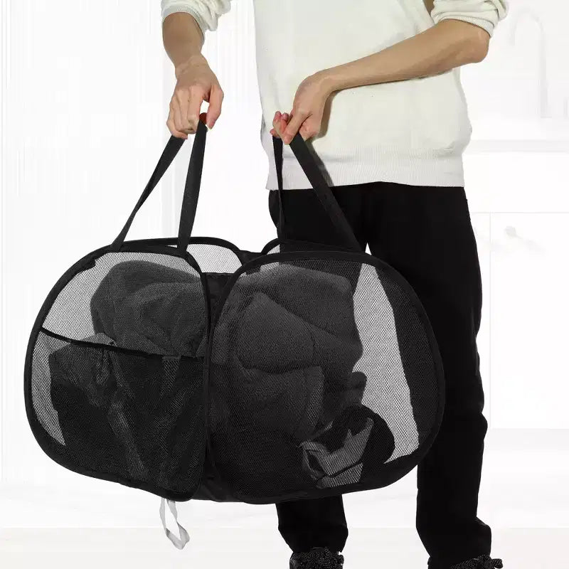 Panier à linge en maille pliable 90 L 1 pièce