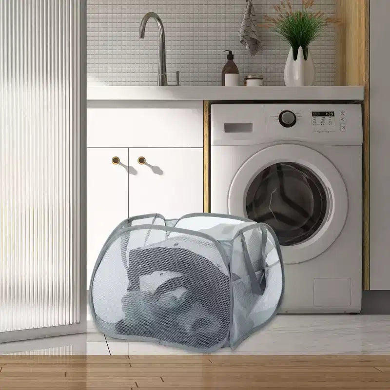 Panier à linge en maille pliable 90 L 1 pièce