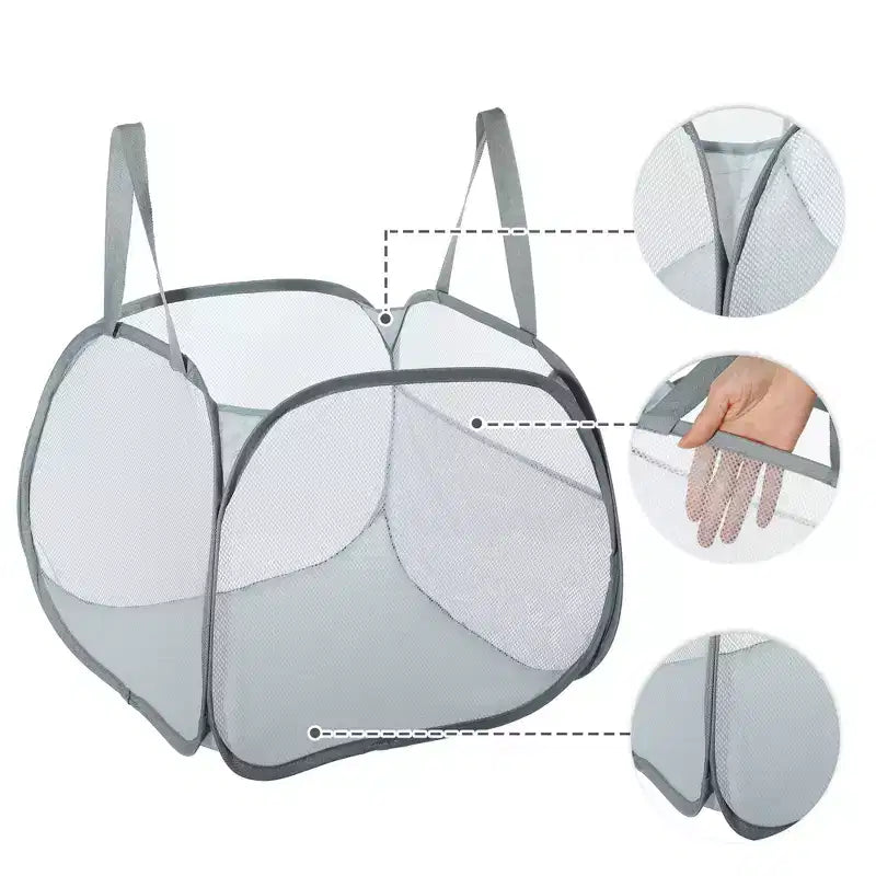 Panier à linge en maille pliable 90 L 1 pièce