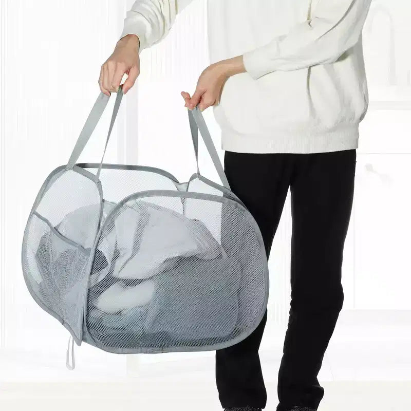 Panier à linge en maille pliable 90 L 1 pièce