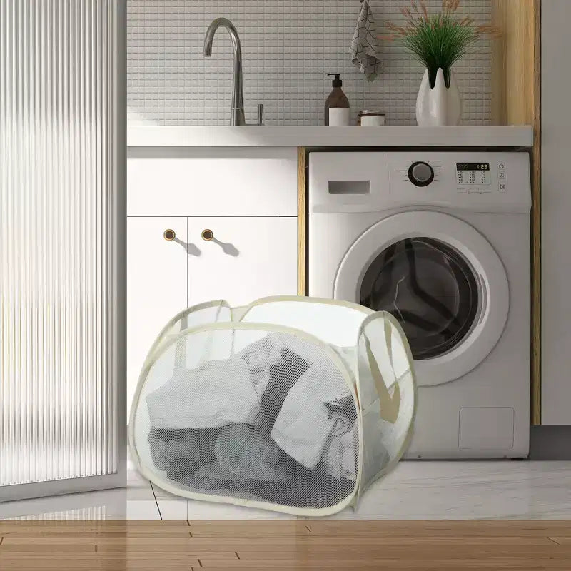 Panier à linge en maille pliable 90 L 1 pièce